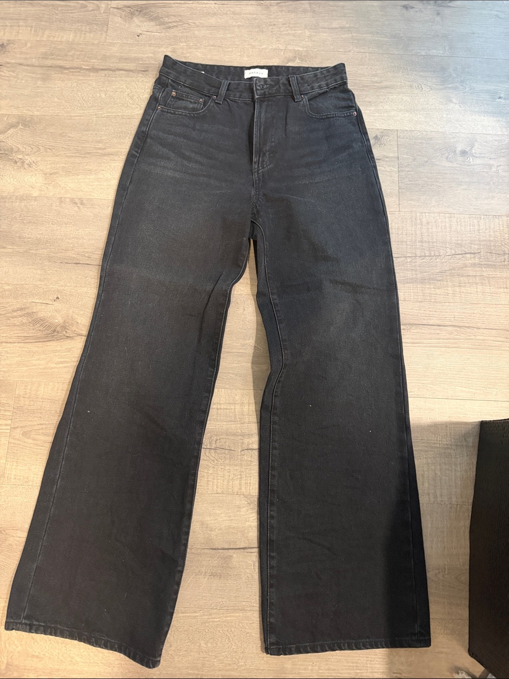 Madison Black Wide-Leg High-Rise Jeans